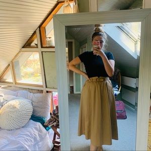 Chaus Vintage Midi Preppy Belted Circle Skirt
